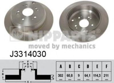 Тормозной диск NIPPARTS J3314030