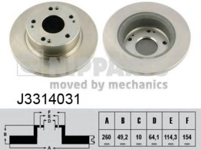 Тормозной диск NIPPARTS J3314031