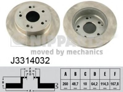Тормозной диск NIPPARTS J3314032
