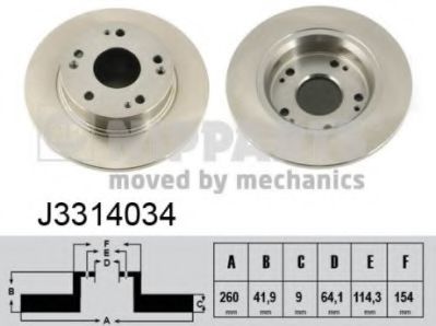 Тормозной диск NIPPARTS J3314034