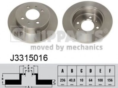 Тормозной диск NIPPARTS J3315016