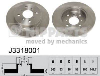 Тормозной диск NIPPARTS J3318001