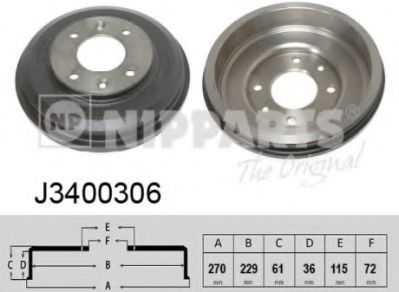 Тормозной барабан NIPPARTS J3400306