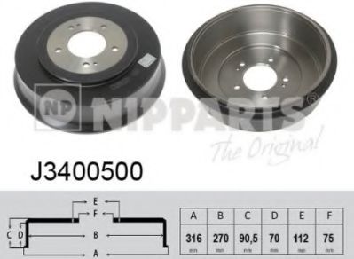 Тормозной барабан NIPPARTS J3400500