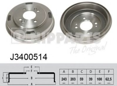Тормозной барабан NIPPARTS J3400514