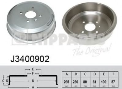 Тормозной барабан nipparts J3400902