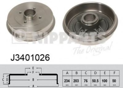 Тормозной барабан NIPPARTS J3401026