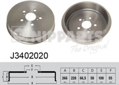 Тормозной барабан NIPPARTS J3402020
