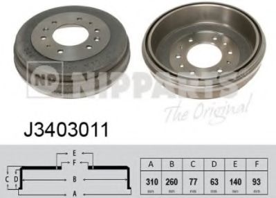 Тормозной барабан NIPPARTS J3403011
