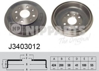 Тормозной барабан NIPPARTS J3403012