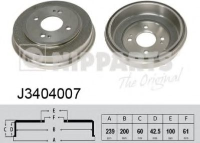 Тормозной барабан NIPPARTS J3404007