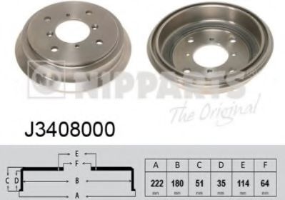 Тормозной барабан NIPPARTS J3408000