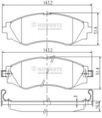 Тормозные колодки NIPPARTS J3600902