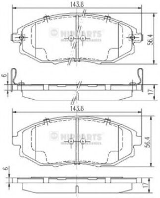 Тормозные колодки NIPPARTS J3600912