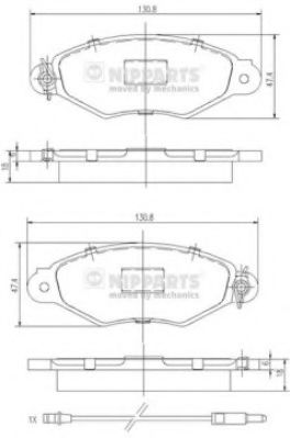 Тормозные колодки NIPPARTS J3601093