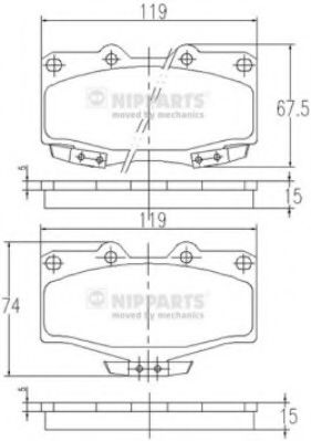 Тормозные колодки NIPPARTS J3602054
