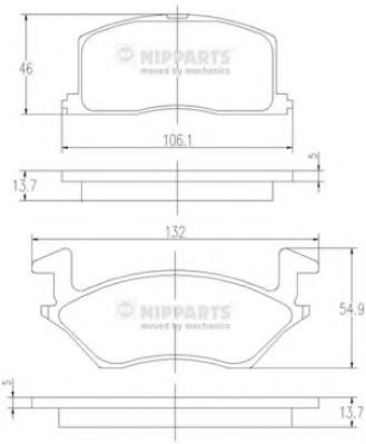 Тормозные колодки NIPPARTS J3602057