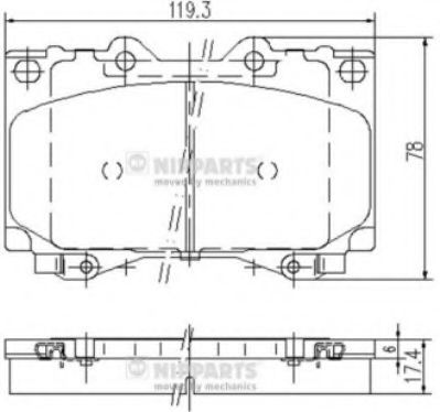 Тормозные колодки NIPPARTS J3602097