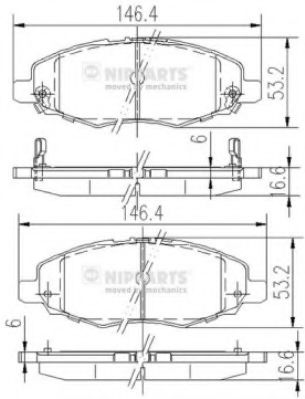 Тормозные колодки NIPPARTS J3602108