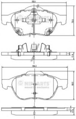 Тормозные колодки NIPPARTS J3602115