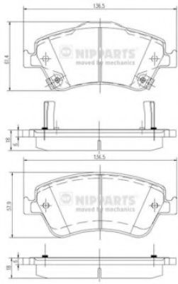 Тормозные колодки NIPPARTS J3602124