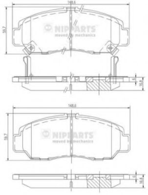 Тормозные колодки NIPPARTS J3604051