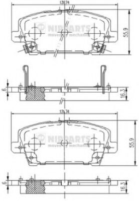 Тормозные колодки NIPPARTS J3604065