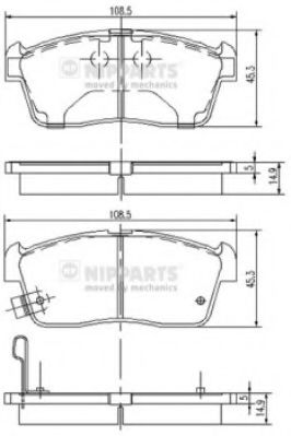 Тормозные колодки NIPPARTS J3608021