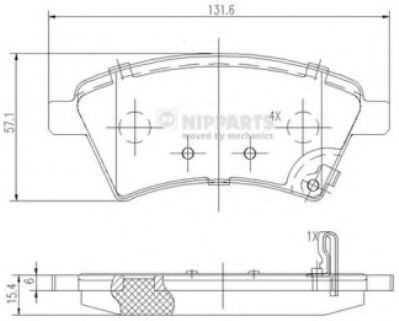 Тормозные колодки NIPPARTS J3608028