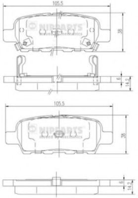 Тормозные колодки NIPPARTS J3611044
