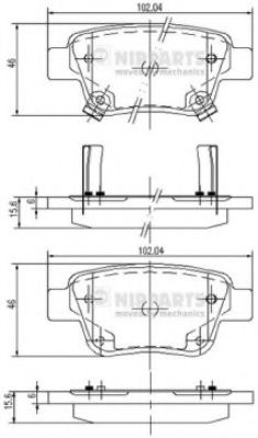 Тормозные колодки NIPPARTS J3612030