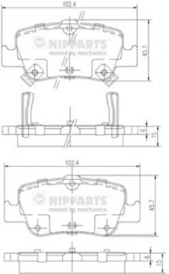 Тормозные колодки NIPPARTS J3612033