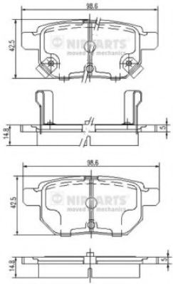 Тормозные колодки NIPPARTS J3612034