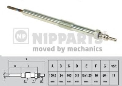 Свеча накаливания NIPPARTS J5710402