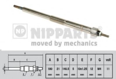 Свеча накаливания NIPPARTS J5711026