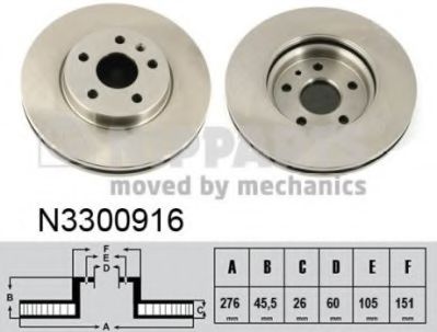 Тормозной диск NIPPARTS N3300916