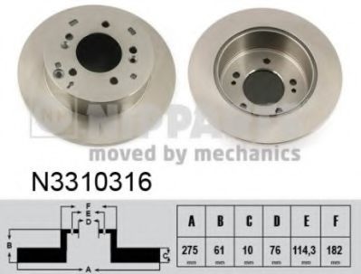 Тормозной диск NIPPARTS N3310316