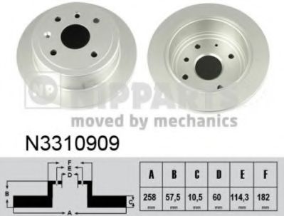 Тормозной диск NIPPARTS N3310909