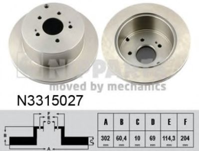 Тормозной диск NIPPARTS N3315027