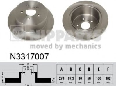 Тормозной диск NIPPARTS N3317007
