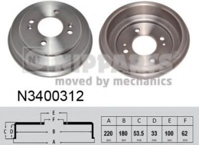 Тормозной барабан NIPPARTS N3400312
