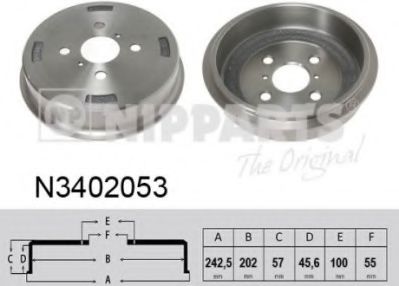 Тормозной барабан NIPPARTS N3402053