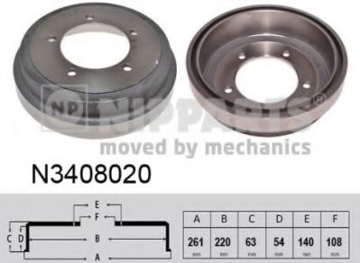 Тормозной барабан NIPPARTS N3408020