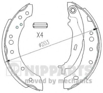 Тормозные колодки барабанные NIPPARTS N3505043
