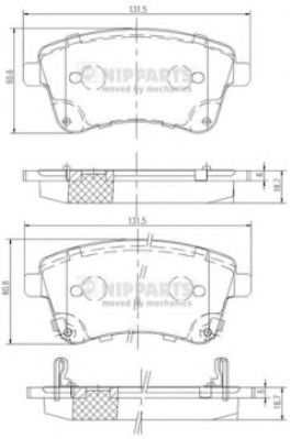 Тормозные колодки NIPPARTS N3600331