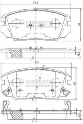 Тормозные колодки NIPPARTS N3600543