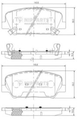 Тормозные колодки NIPPARTS N3600547