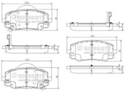 Тормозные колодки NIPPARTS N3600552