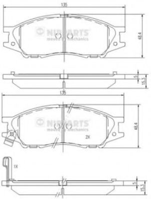 Тормозные колодки NIPPARTS N3601097