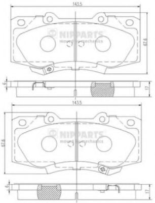 Тормозные колодки NIPPARTS N3602147